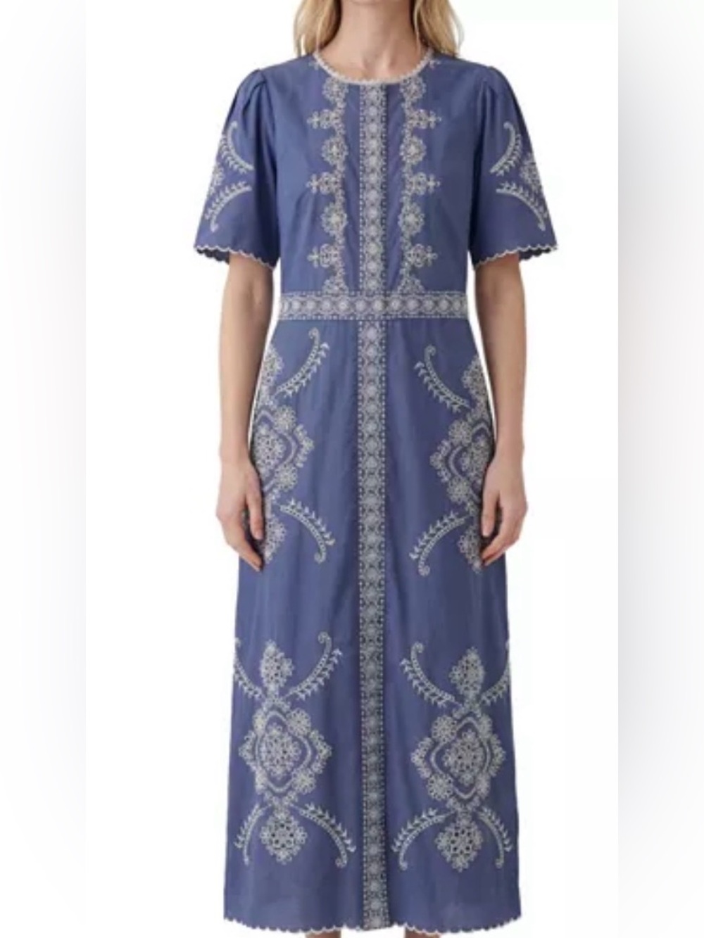 Cartolina "Bobbi" Midi Dress in Indigo pit-pit17.5 (mix27)